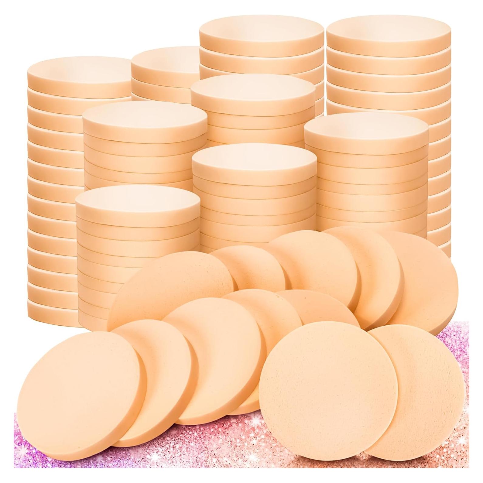 Esponjas de Maquillaje Redondas MotBach - 100 Piezas Nude
