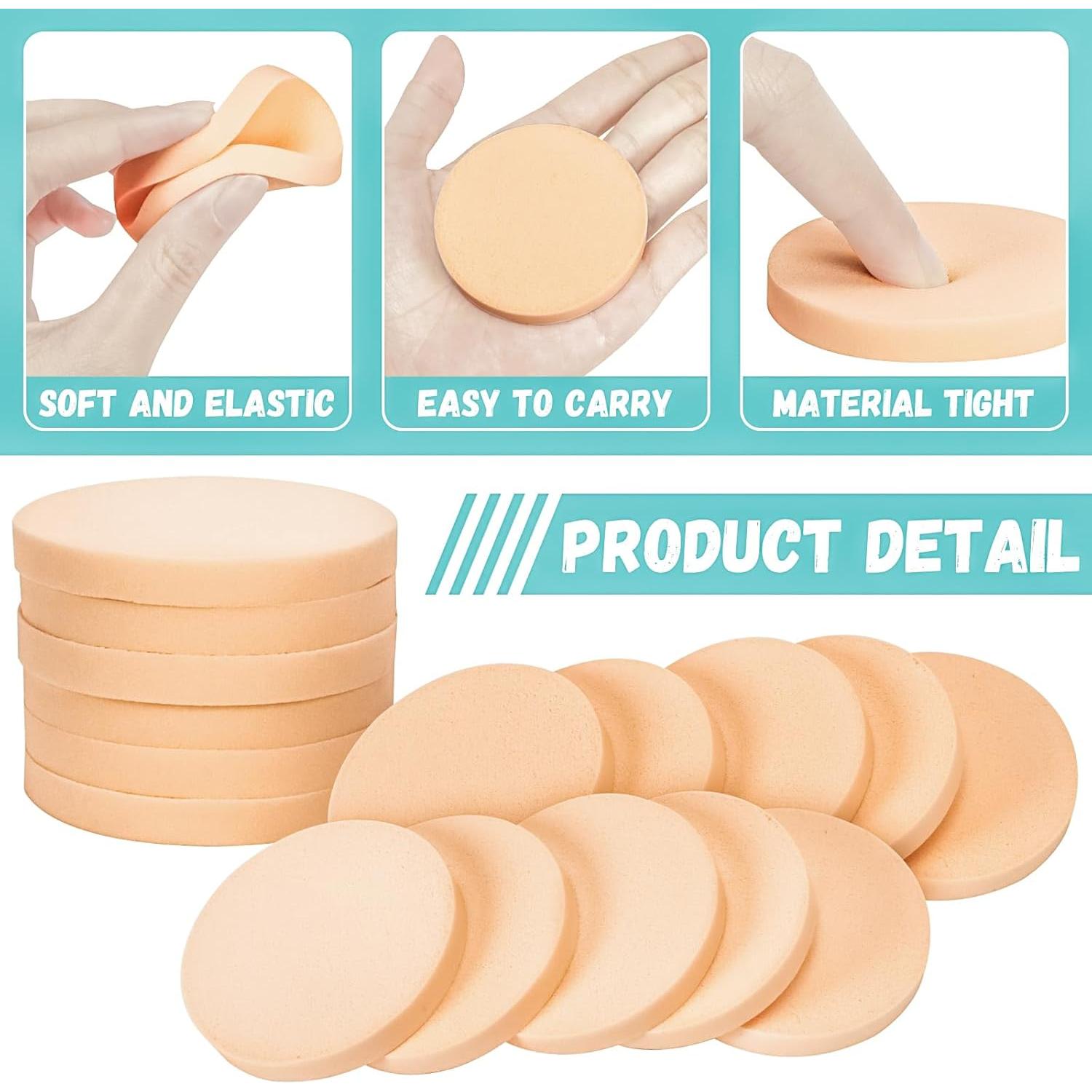 Esponjas de Maquillaje Redondas MotBach - 100 Piezas Nude