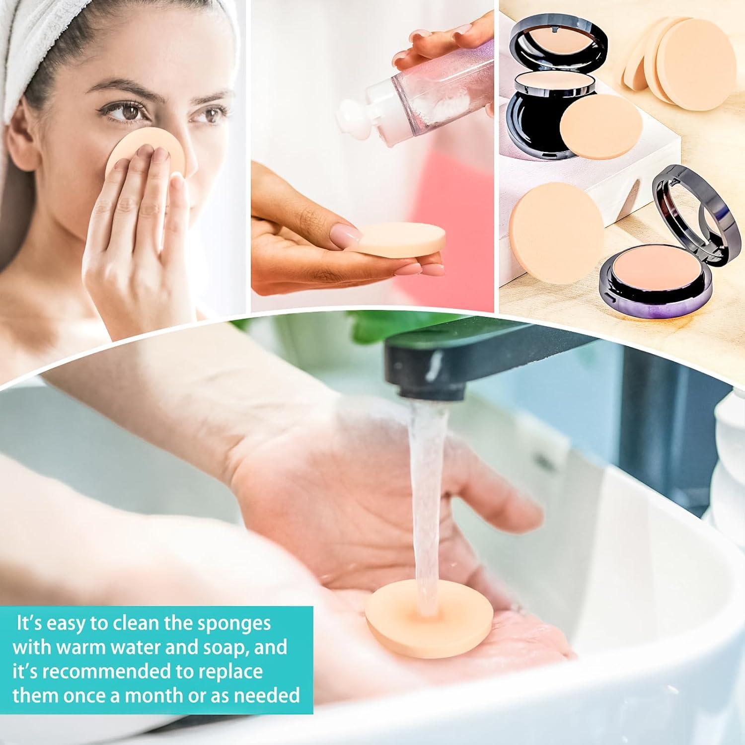 Esponjas de Maquillaje Redondas MotBach - 100 Piezas Nude