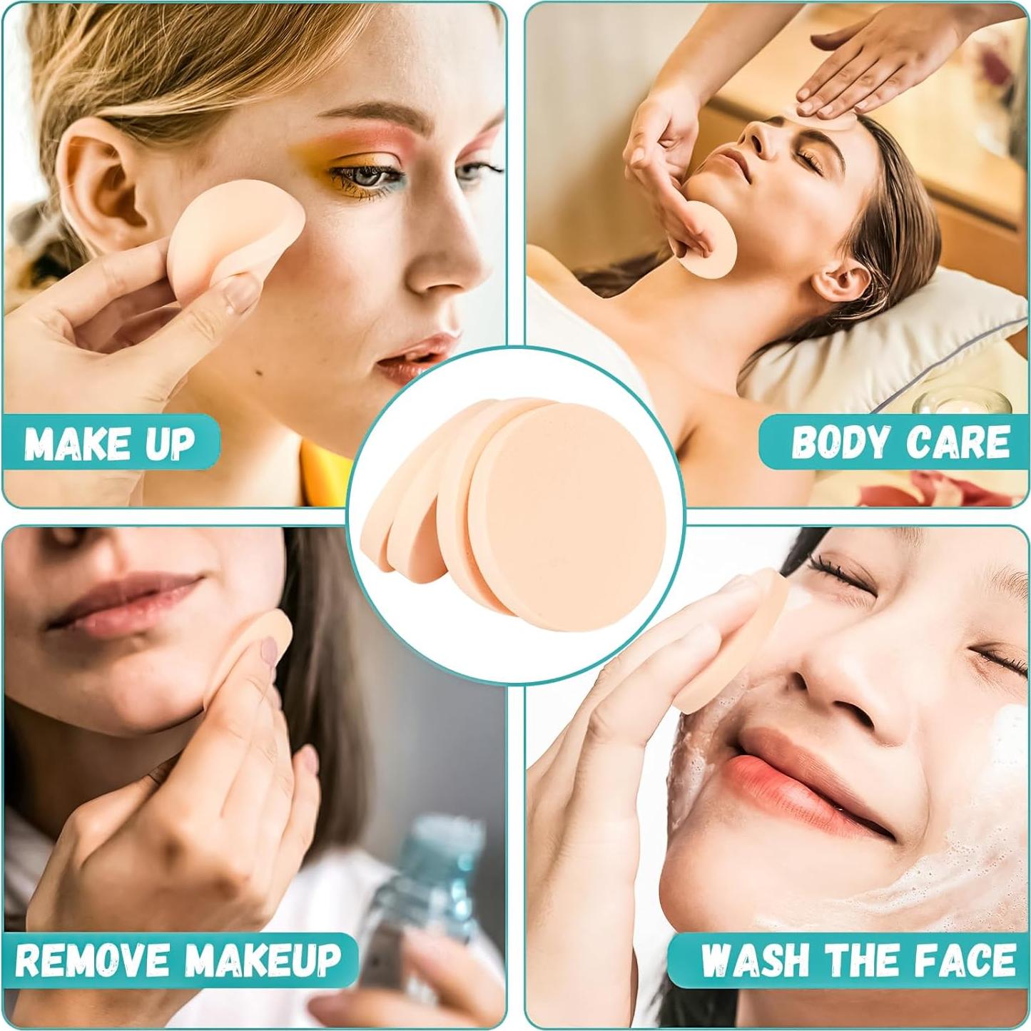 Esponjas de Maquillaje Redondas MotBach - 100 Piezas Nude