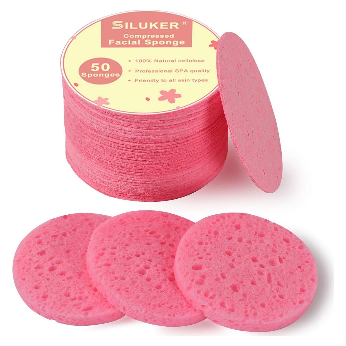 Esponjas Faciales Comprimidas Siluker 50 Unidades 100% Natural