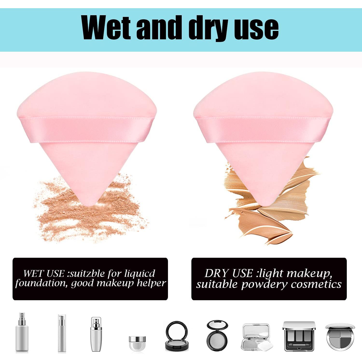 Esponjas de Maquillaje JASSINS 8 Pcs Triángulo Rosa Suave