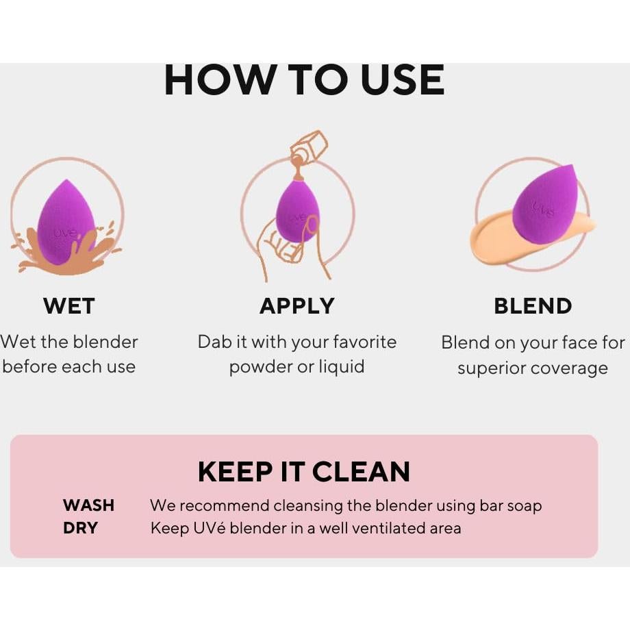 Esponja de Maquillaje UVé Helio Vegana - Aplicación Base y Polvo