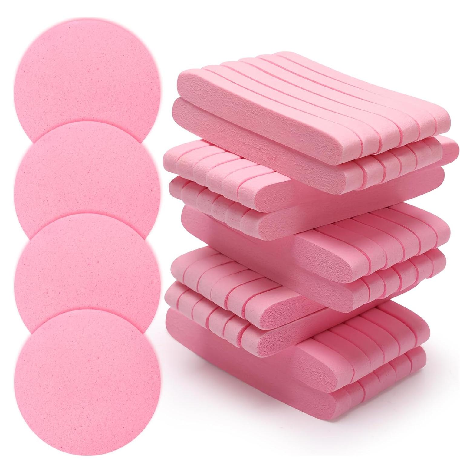 120 Esponjas Faciales Comprimidas Luxiv Rosa para Limpieza