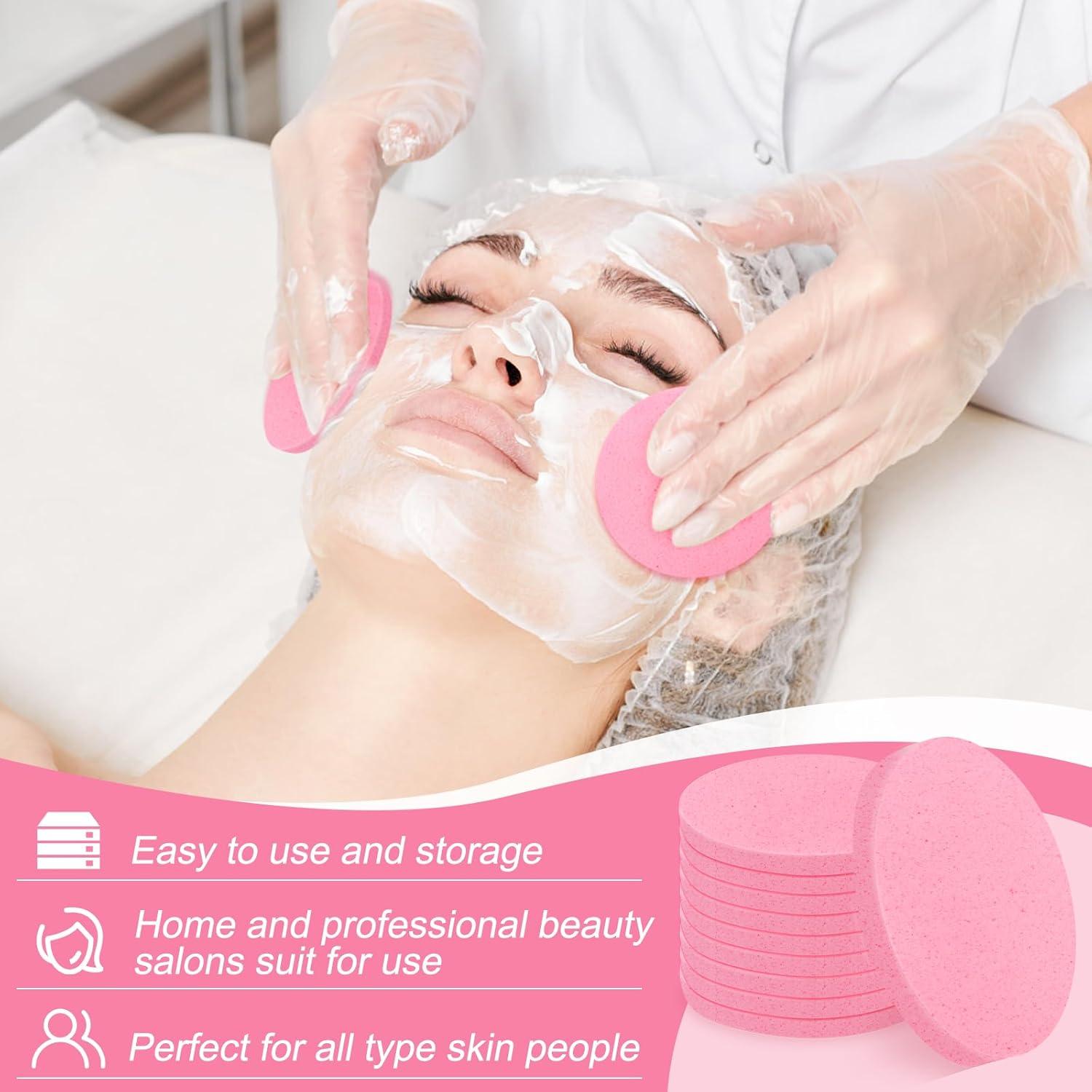 120 Esponjas Faciales Comprimidas Luxiv Rosa para Limpieza