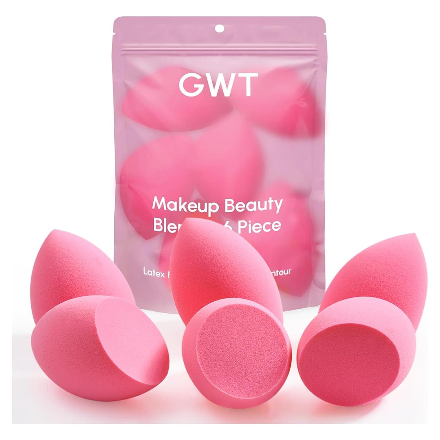 Juego de Esponjas de Maquillaje GWT, 6 Pcs Sin Látex, Ultra Suaves