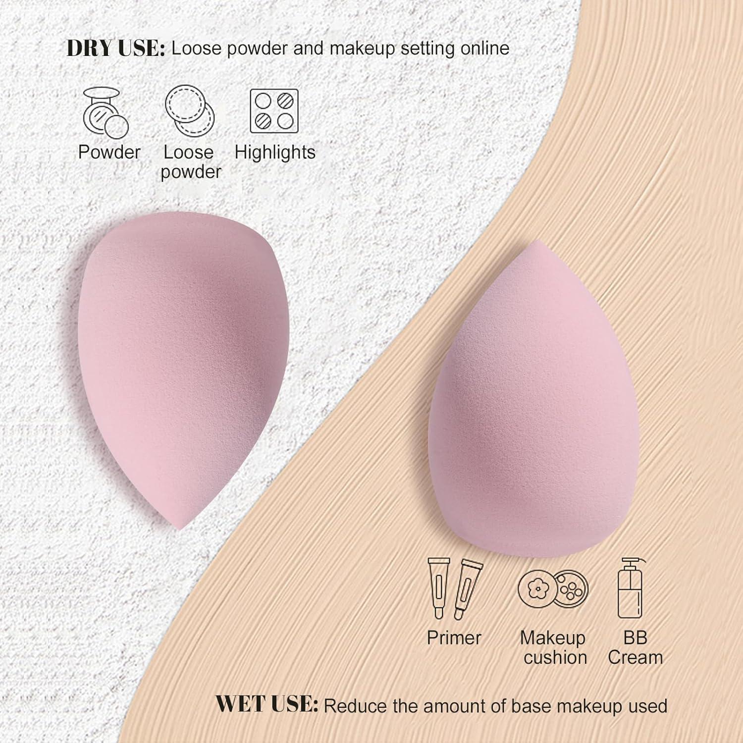 Conjunto de Esponjas de Maquillaje BS-MALL Rosa 10 Piezas