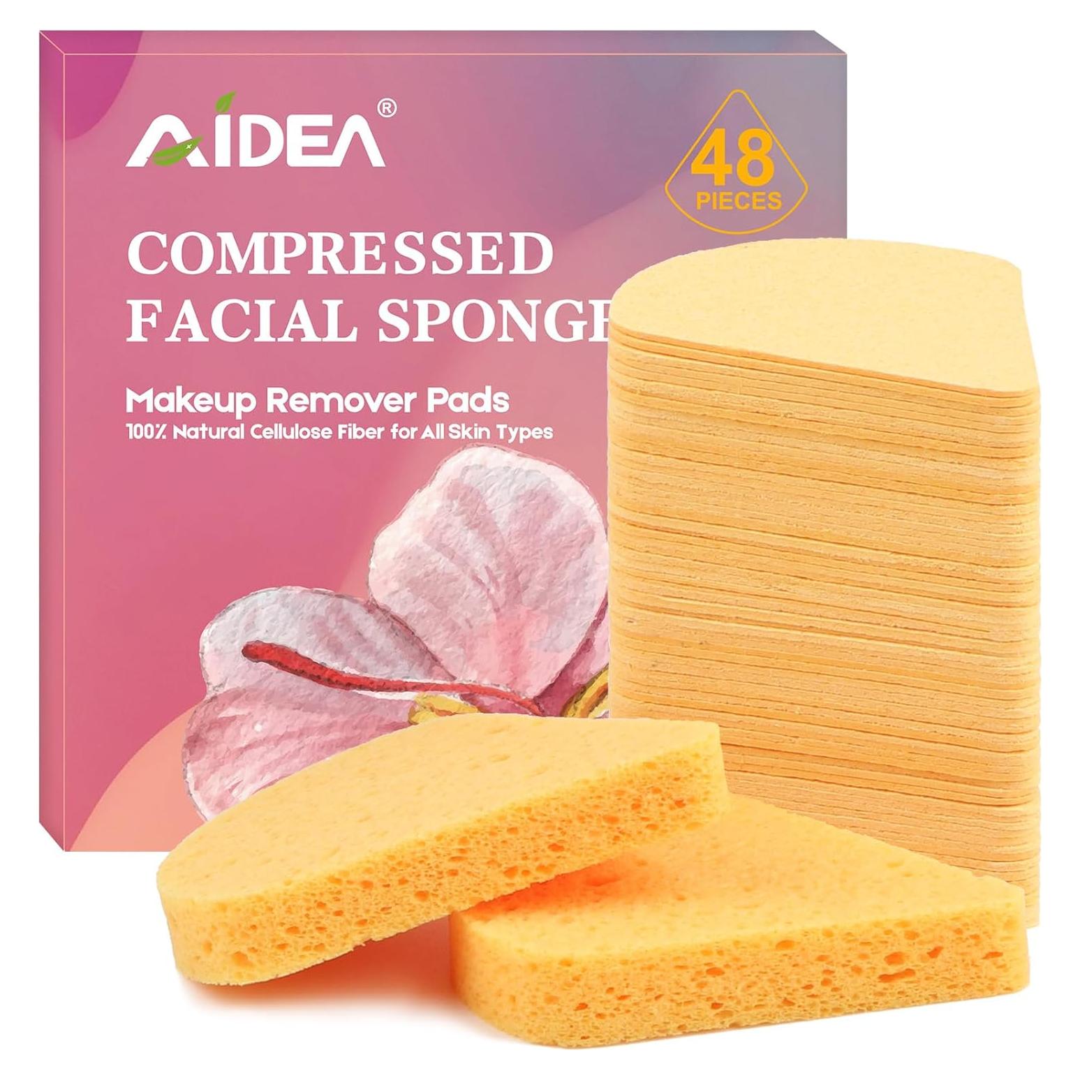 Esponjas Faciales Comprimidas AIDEA 48 Unidades Celulosa Natural