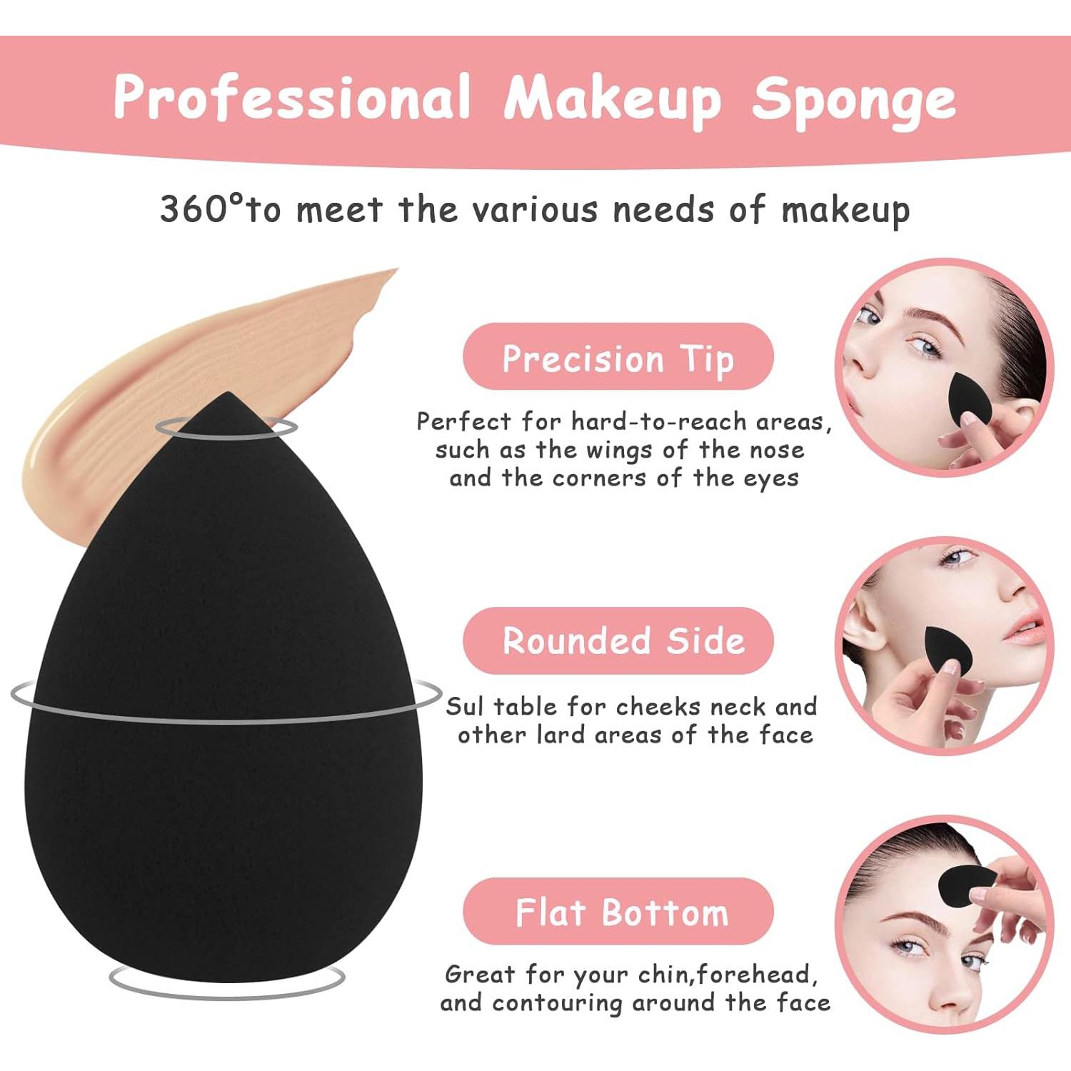 Esponjas de Maquillaje Sibba 6 Piezas Suaves Negro