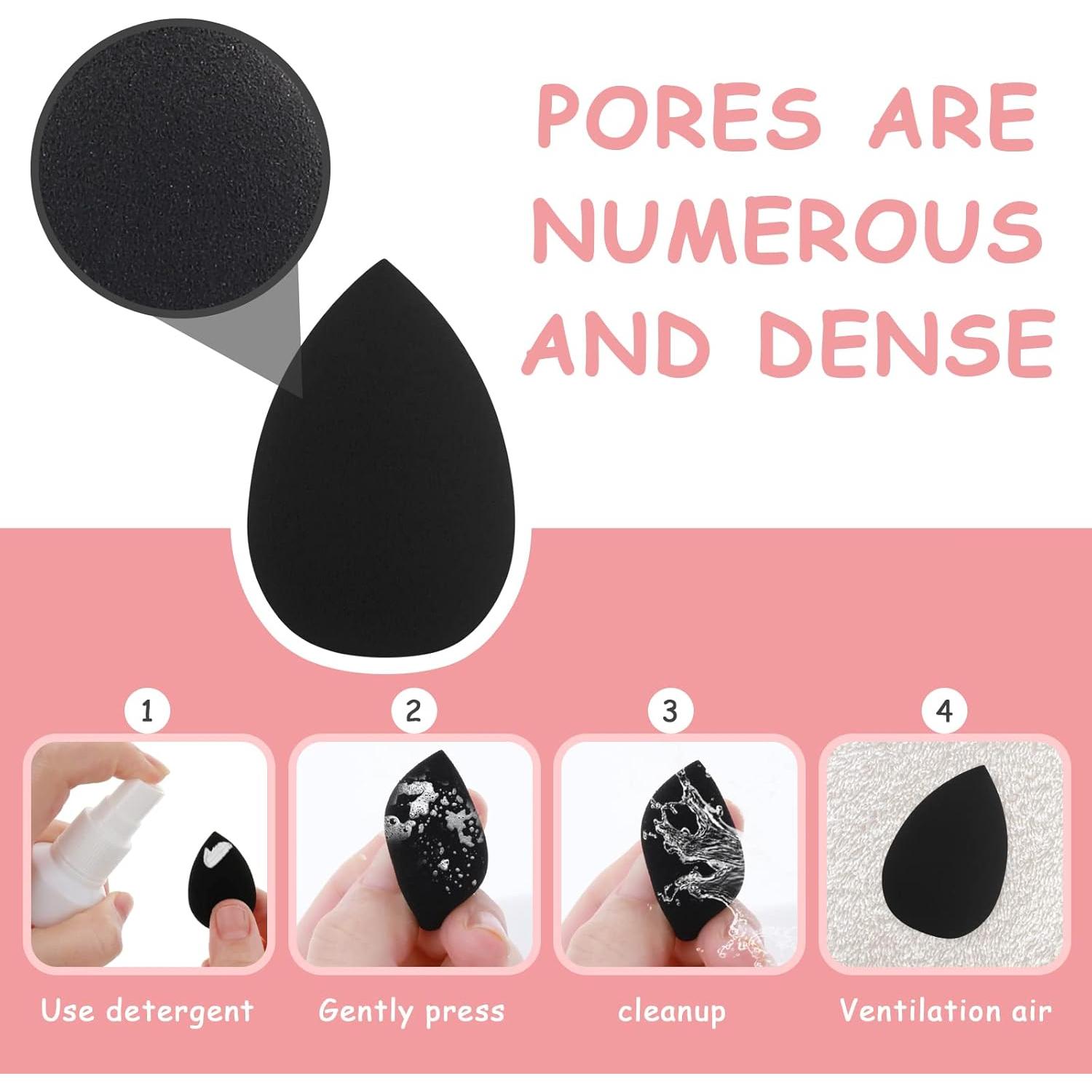 Esponjas de Maquillaje Sibba 6 Piezas Suaves Negro