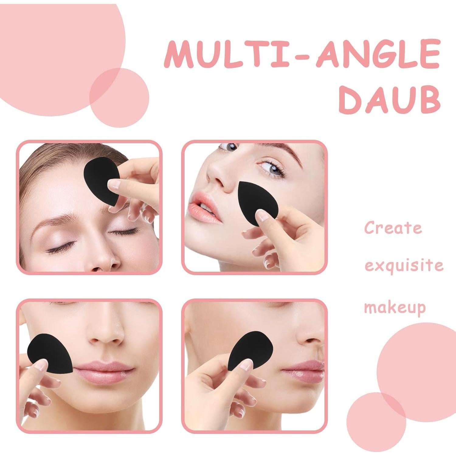 Esponjas de Maquillaje Sibba 6 Piezas Suaves Negro