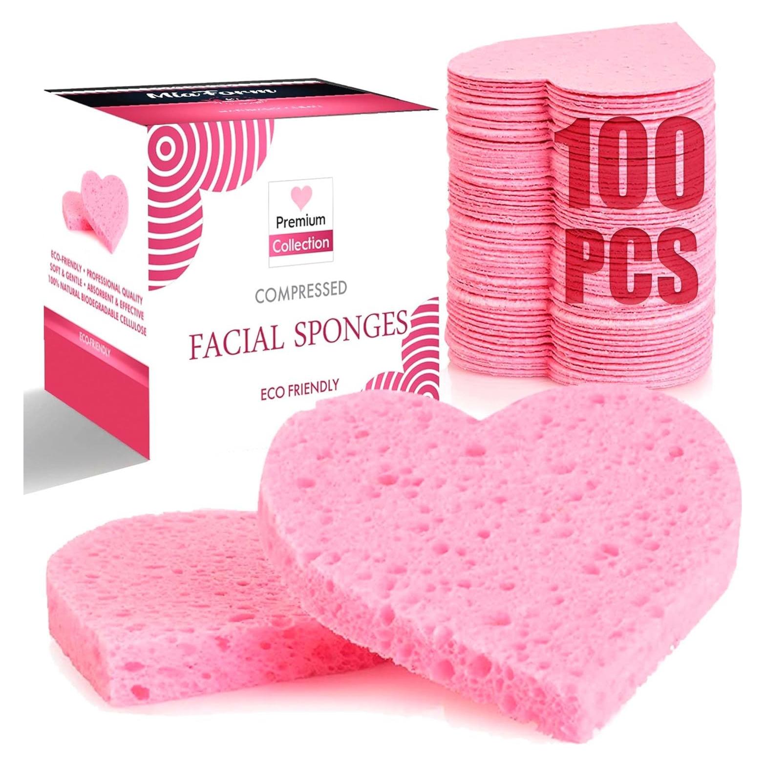 Esponjas Faciales Comprimidas Miaform - 100 Unidades Naturales
