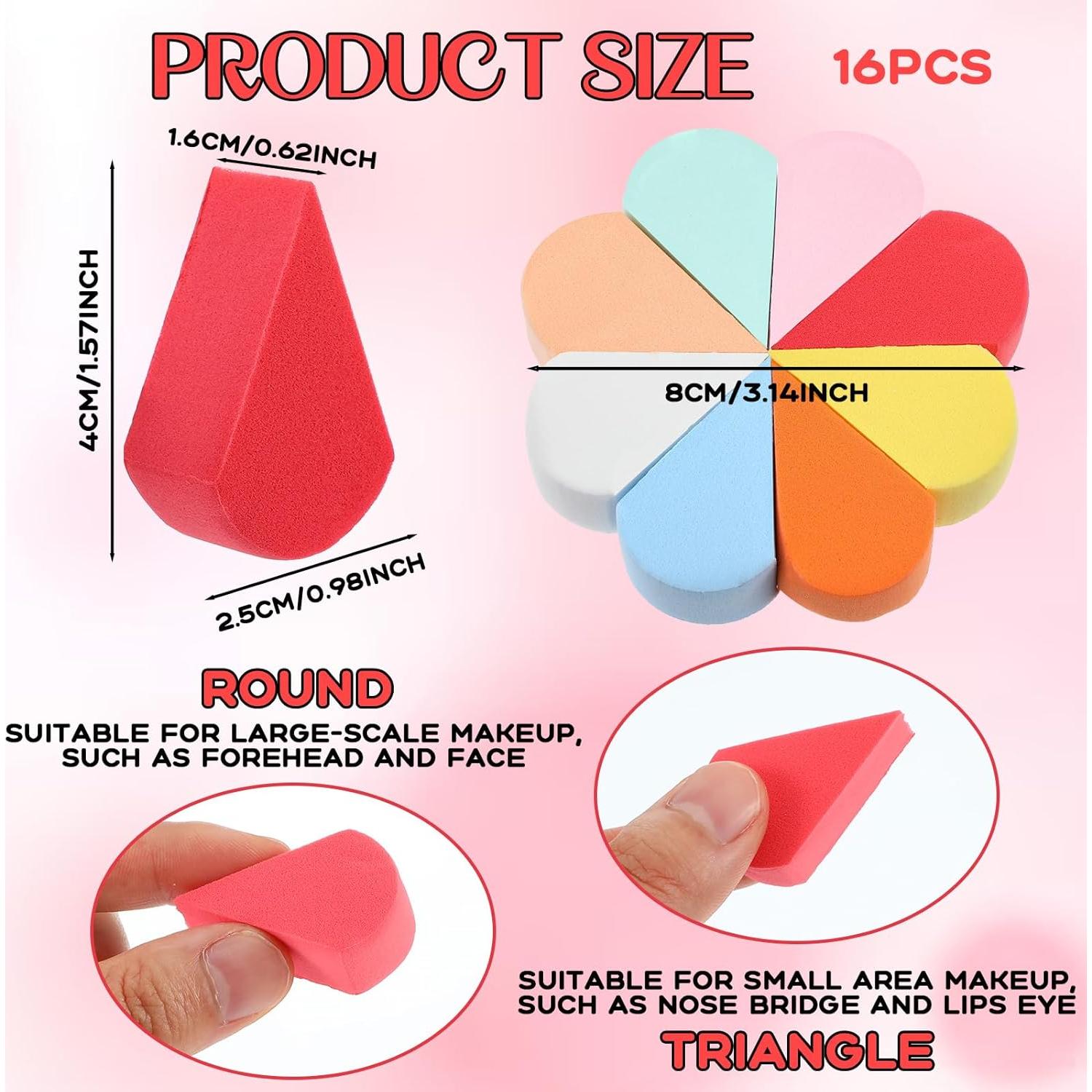 16 Esponjas de Maquillaje JIYIN Multicolor Alta Densidad