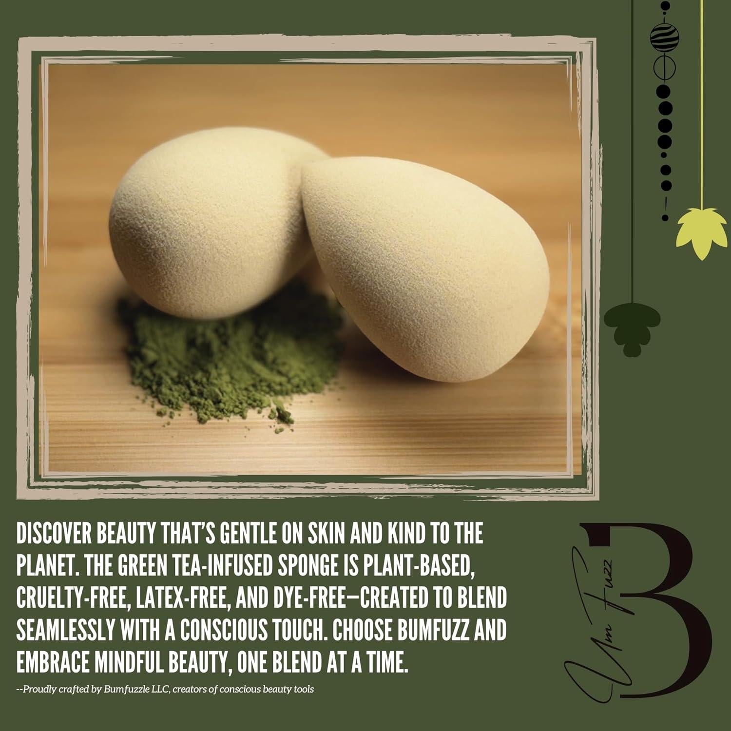 Esponja de Maquillaje Ecológica Bumfuzz Té Verde 1 Cuenta