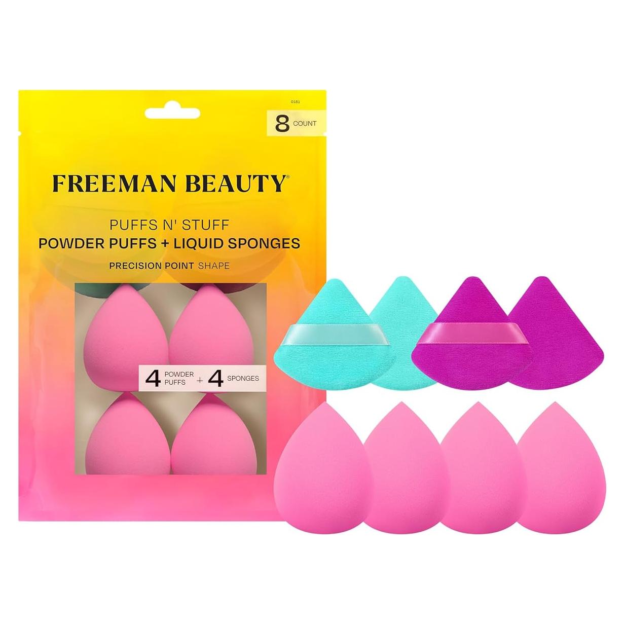 Set de 8 Esponjas y Puffs de Maquillaje Freeman Vegano