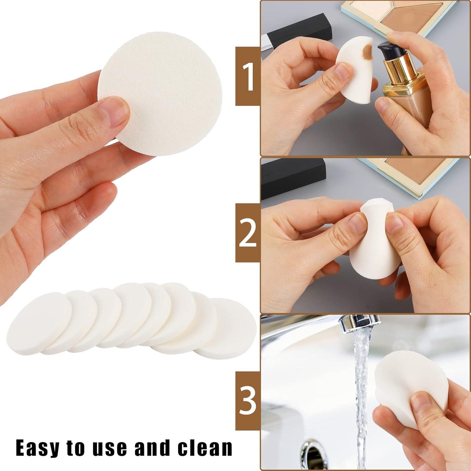 50 Esponjas Redondas Blancas Sliverdew para Maquillaje 55mm