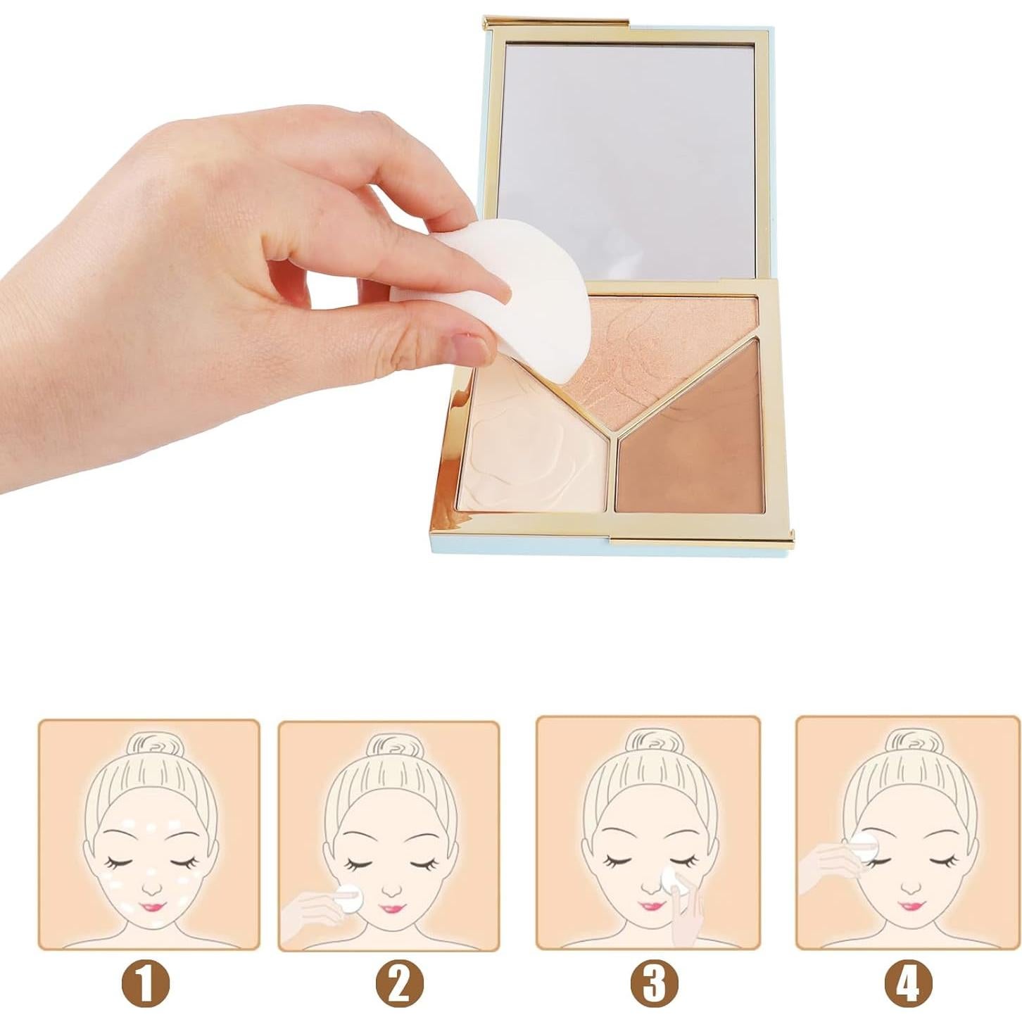 50 Esponjas Redondas Blancas Sliverdew para Maquillaje 55mm