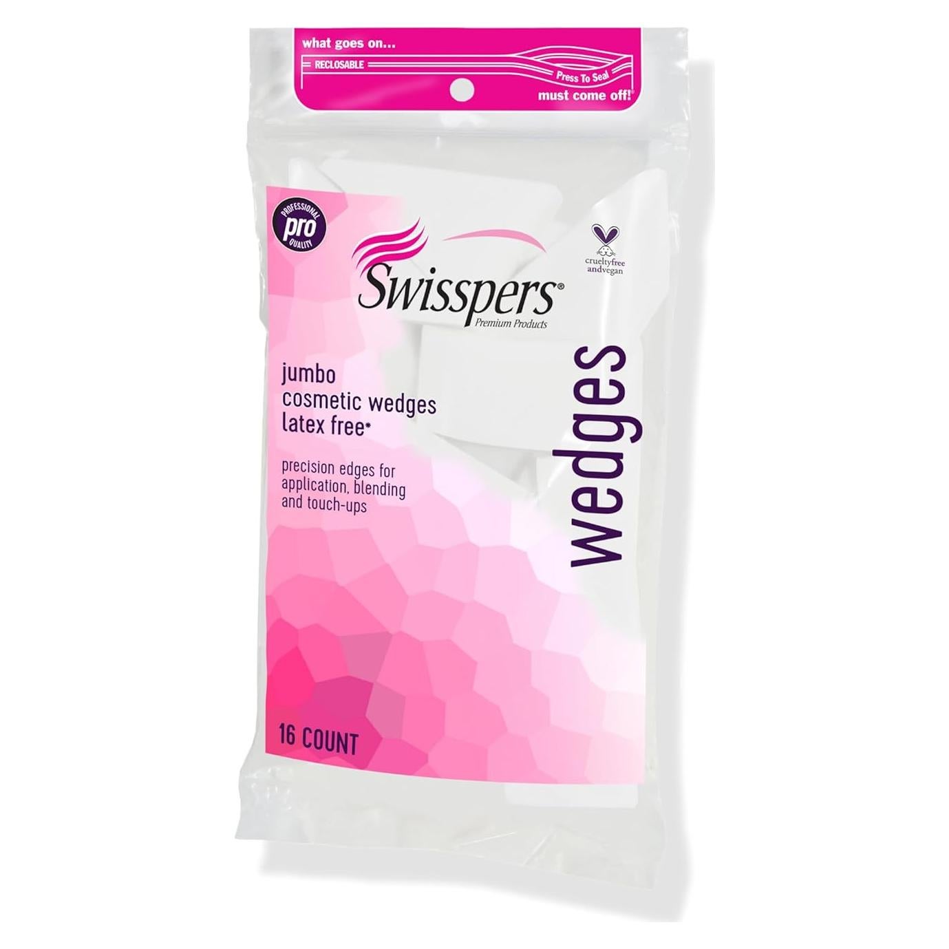 Esponjas Cosméticas Jumbo Swisspers Sin Látex - Bolsa 16 Unidades