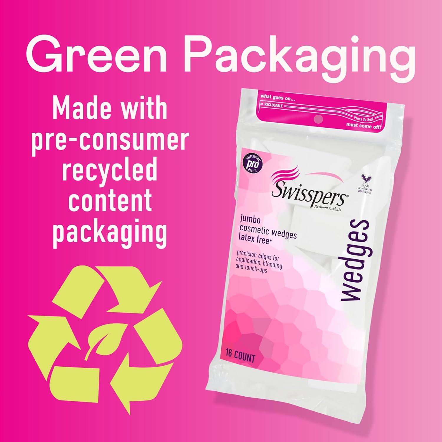 Esponjas Cosméticas Jumbo Swisspers Sin Látex - Bolsa 16 Unidades