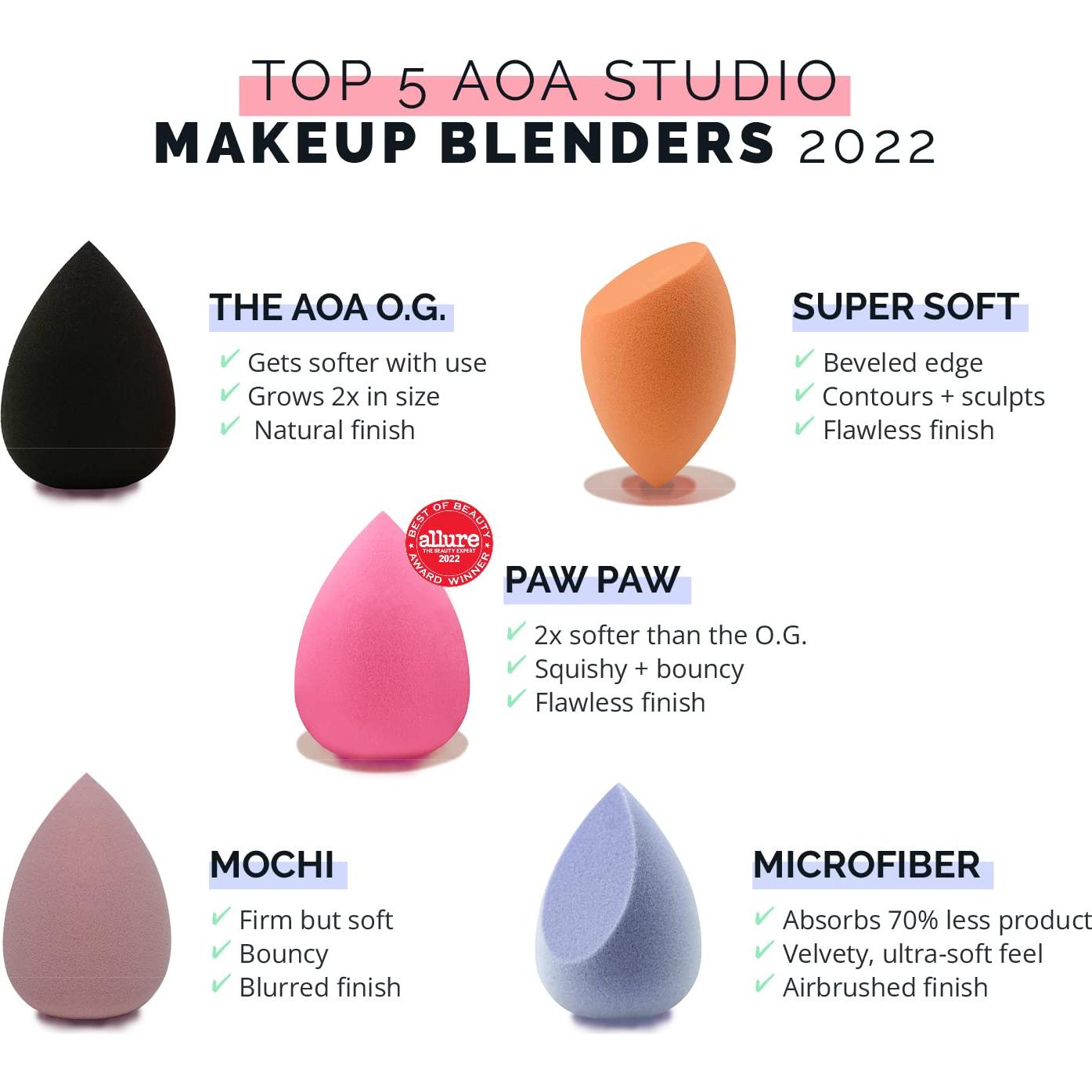 Set de 5 Esponjas de Maquillaje AOA Beauty Libre de Látex