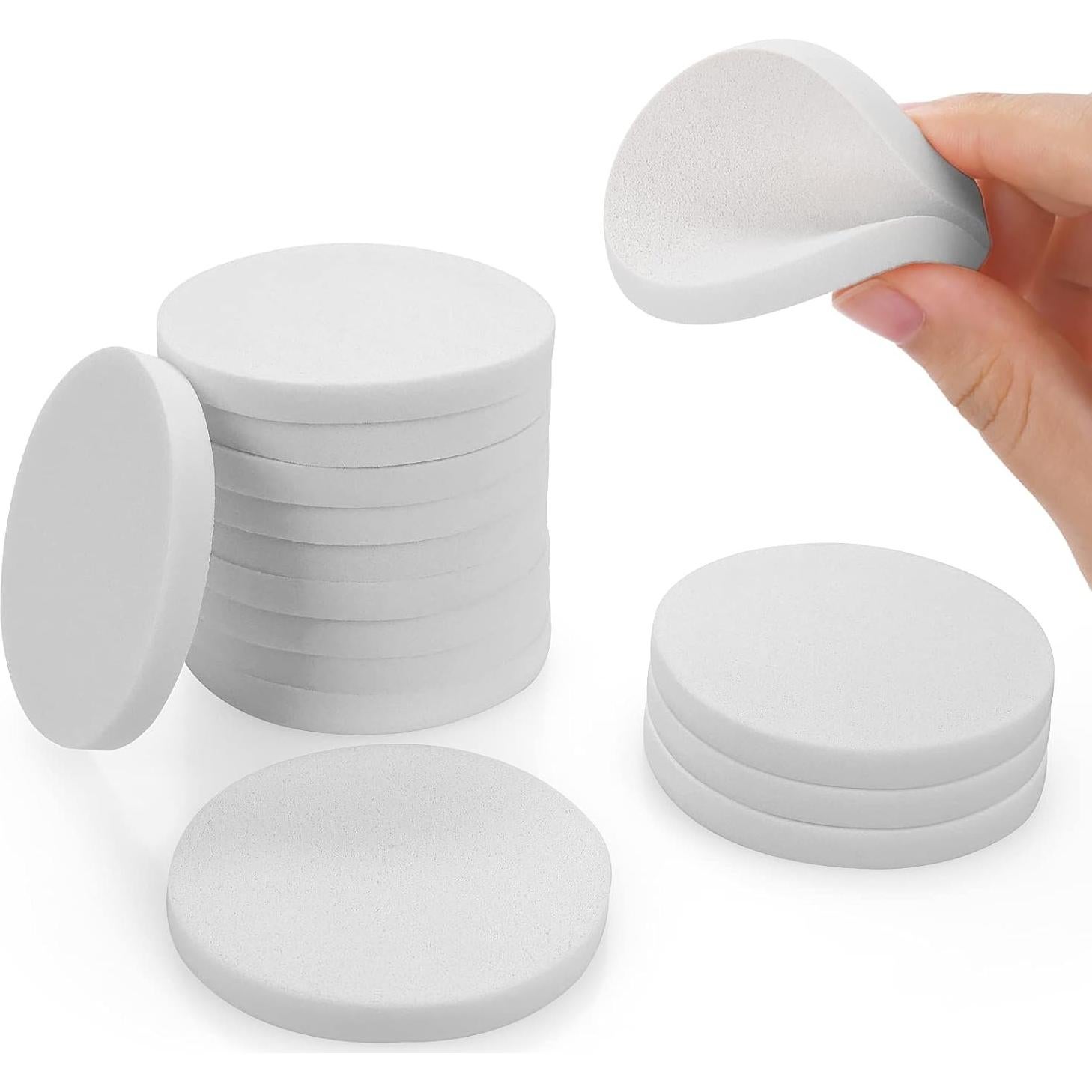 Juego de 12 Esponjas de Maquillaje Molain 5.5 cm Blancas