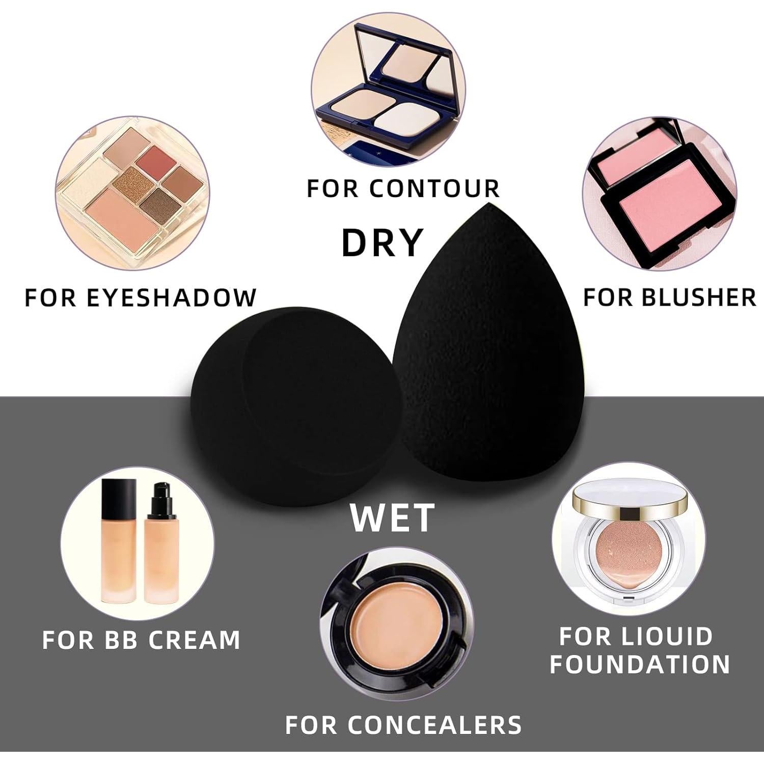 Set de 12 Esponjas de Maquillaje Beauty Blender - Multicolores