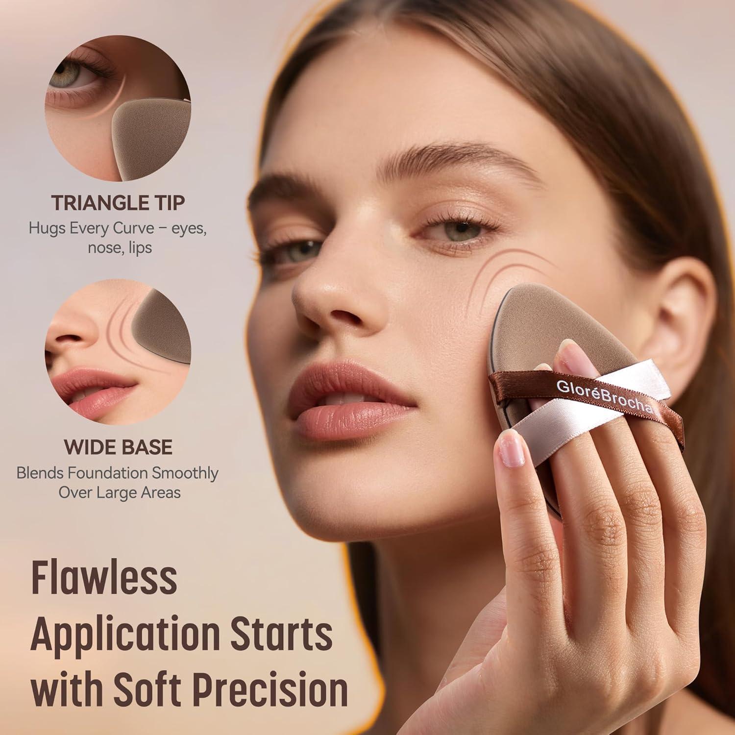 Juego de Esponjas de Maquillaje GloréBrochas 4PCS PU Sin Látex