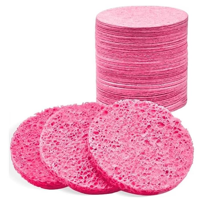 Esponjas Faciales Comprimidas Spunspon 50 Piezas Rosa 6cm