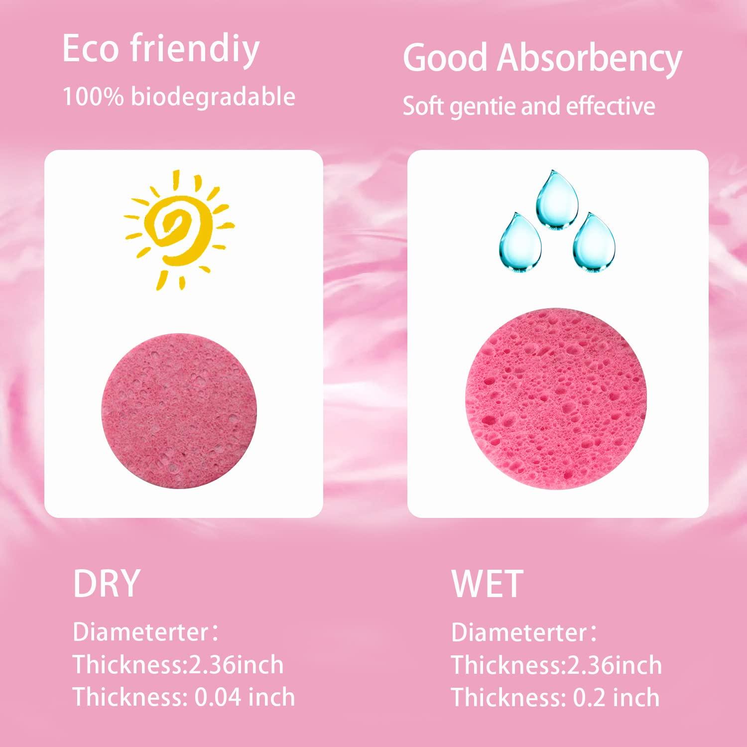 Esponjas Faciales Comprimidas Spunspon 50 Piezas Rosa 6cm