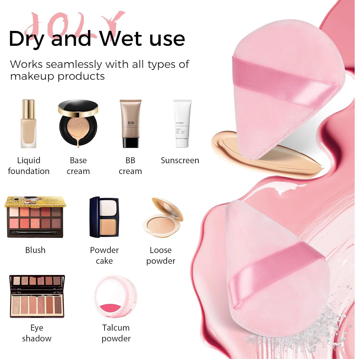 Esponja de Maquillaje Triangular JOLY 6Pcs Rosa - Aplicación Precisa