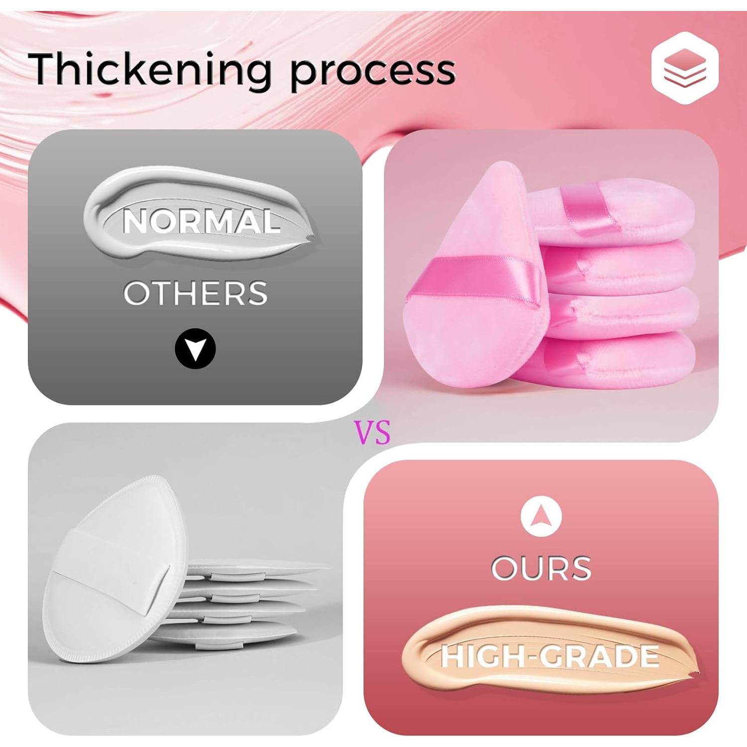 Esponja de Maquillaje Triangular JOLY 6Pcs Rosa - Aplicación Precisa