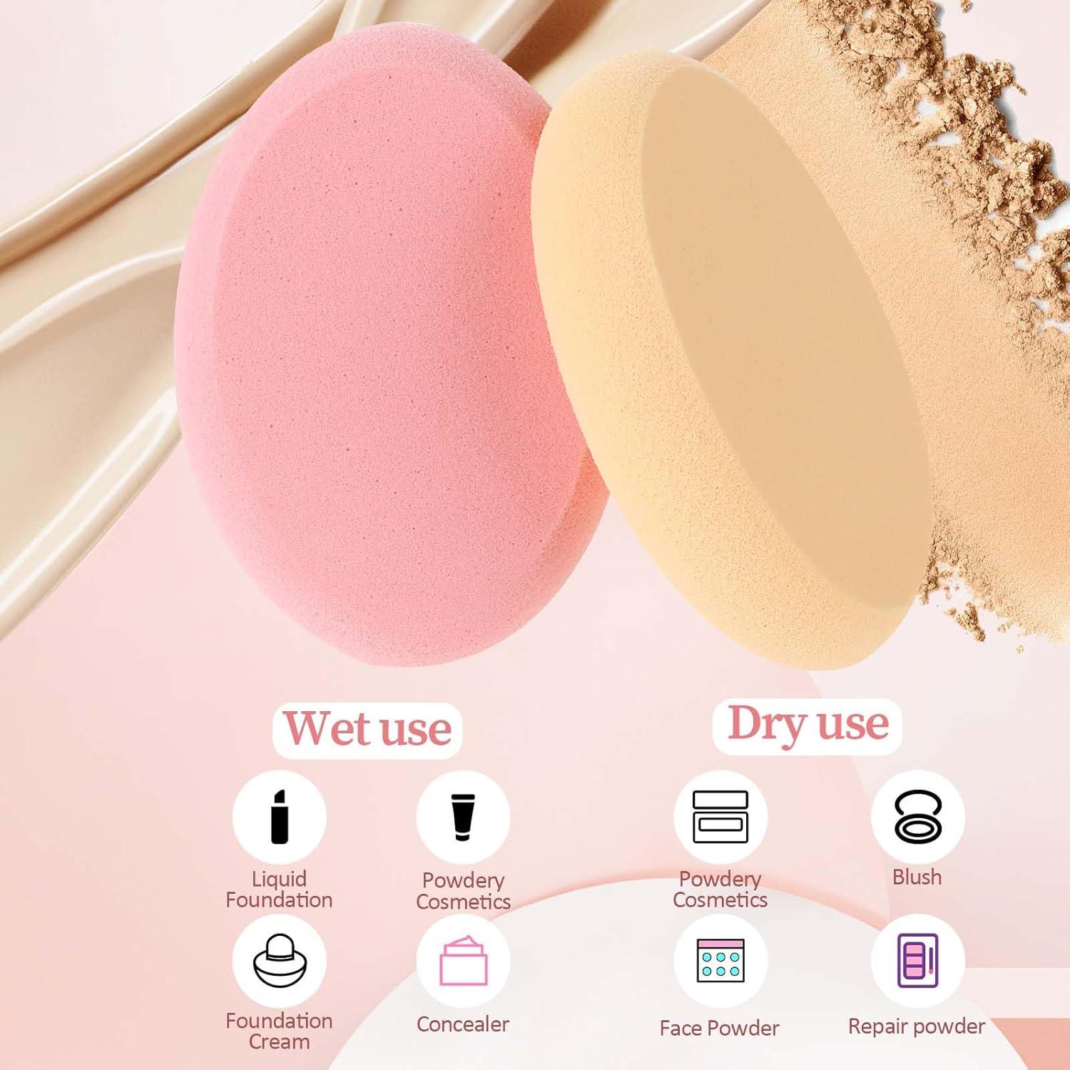 Esponja de Maquillaje Ovalada Sliverdew 2 Piezas Húmeda/Seca