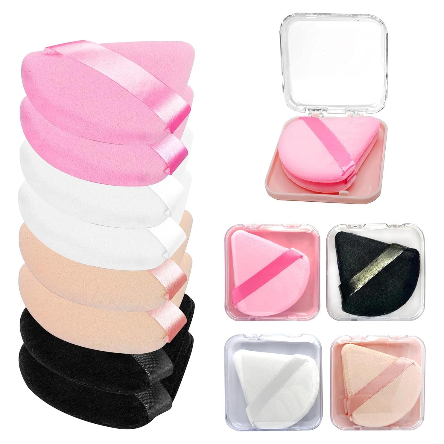 Esponjas de Maquillaje Triangulares ZZJKeep - 8 Piezas con Estuches