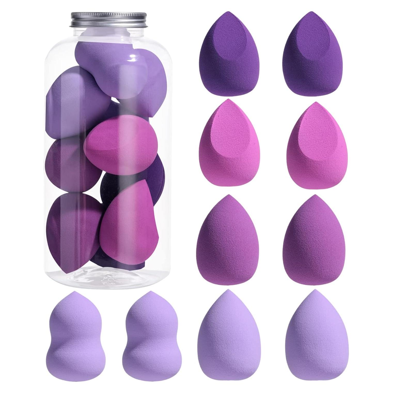 Esponjas de Maquillaje BS-MALL 10 Pcs Multicolores para Líquido y Polvo