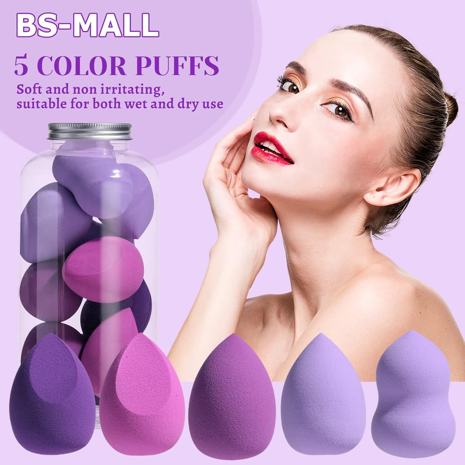 Esponjas de Maquillaje BS-MALL 10 Pcs Multicolores para Líquido y Polvo
