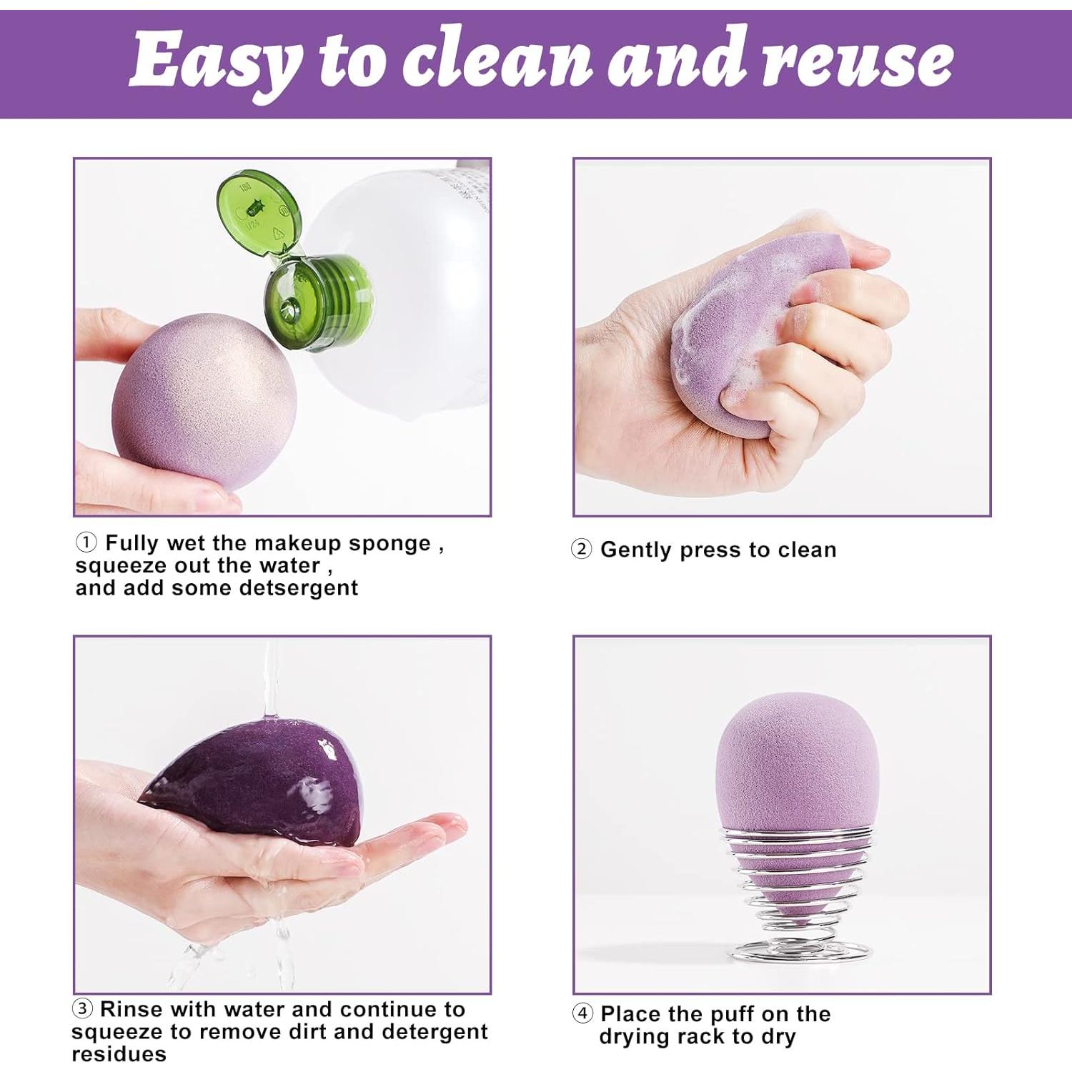 Esponjas de Maquillaje BS-MALL 10 Pcs Multicolores para Líquido y Polvo