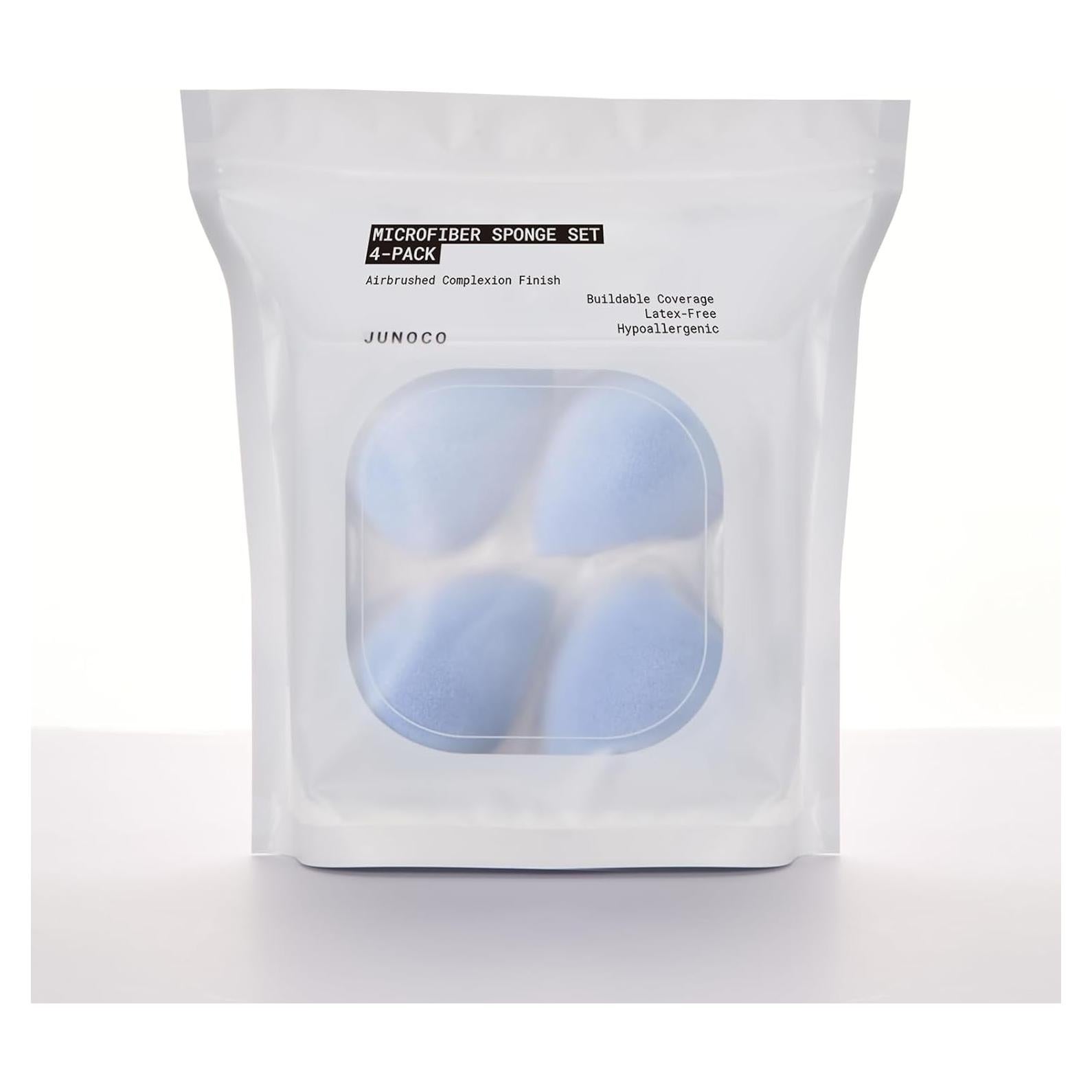 Set de Esponjas de Maquillaje JUNO & Co. 4-Pack Microfibra