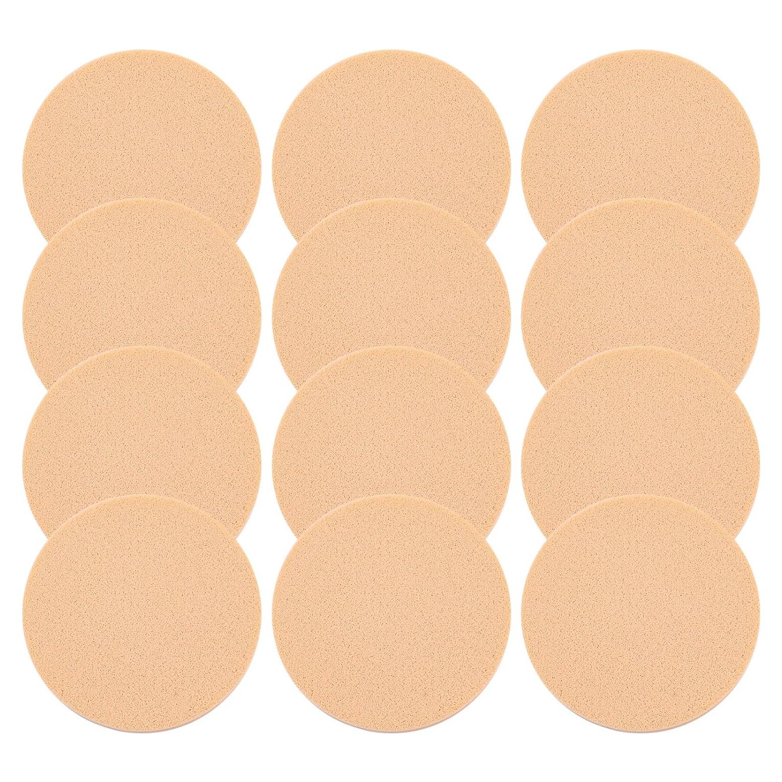12 Esponjas Redondas de Maquillaje LLOUSSAK - Uso Húmedo y Seco