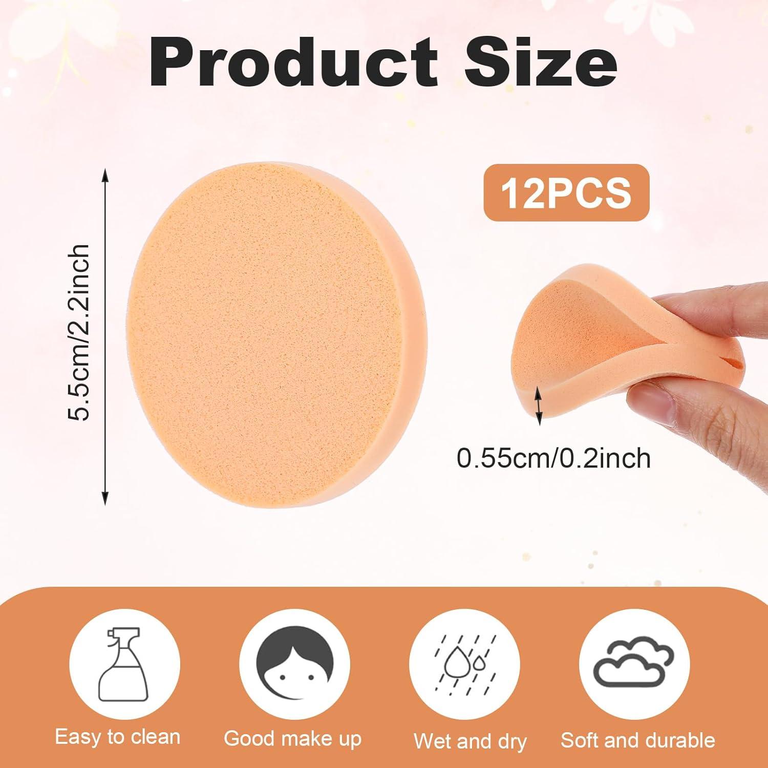 12 Esponjas Redondas de Maquillaje LLOUSSAK - Uso Húmedo y Seco