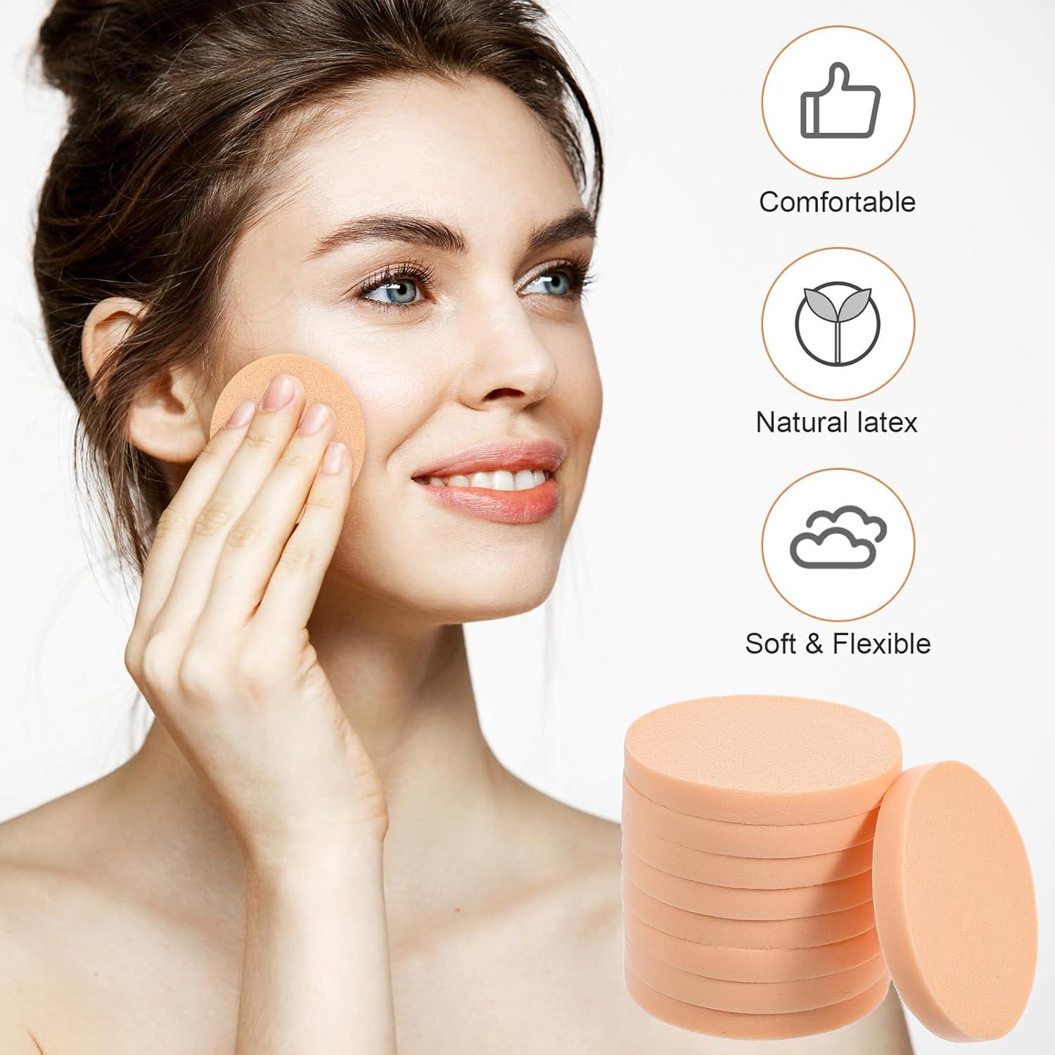 12 Esponjas Redondas de Maquillaje LLOUSSAK - Uso Húmedo y Seco