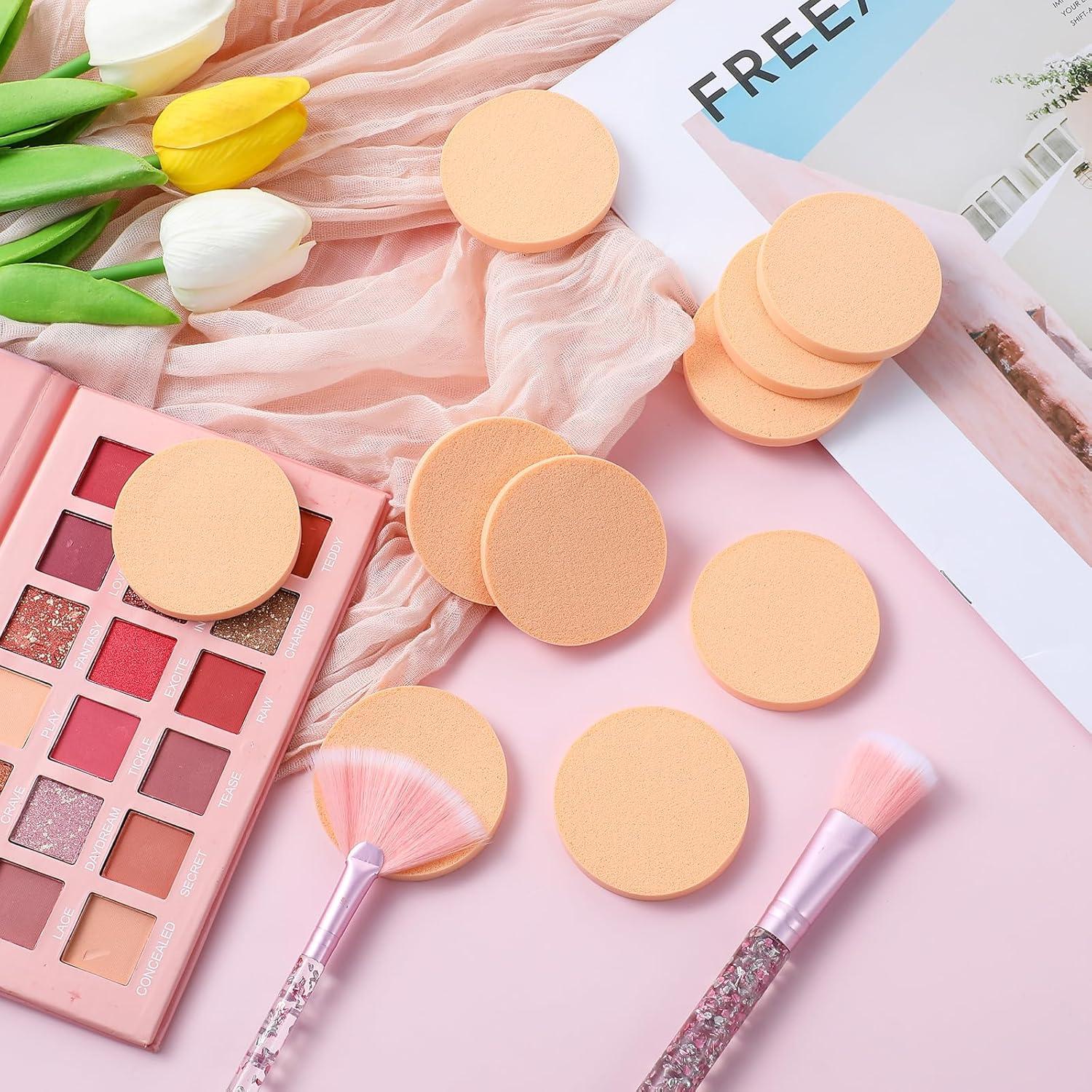 12 Esponjas Redondas de Maquillaje LLOUSSAK - Uso Húmedo y Seco