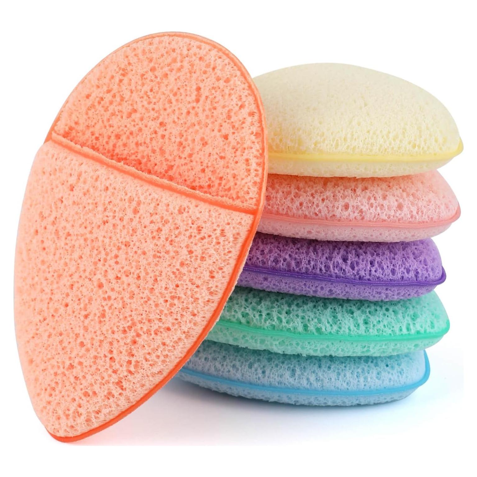 Juego de 6 Esponjas Faciales Linyumuxiang 6.6x10 cm Reutilizables