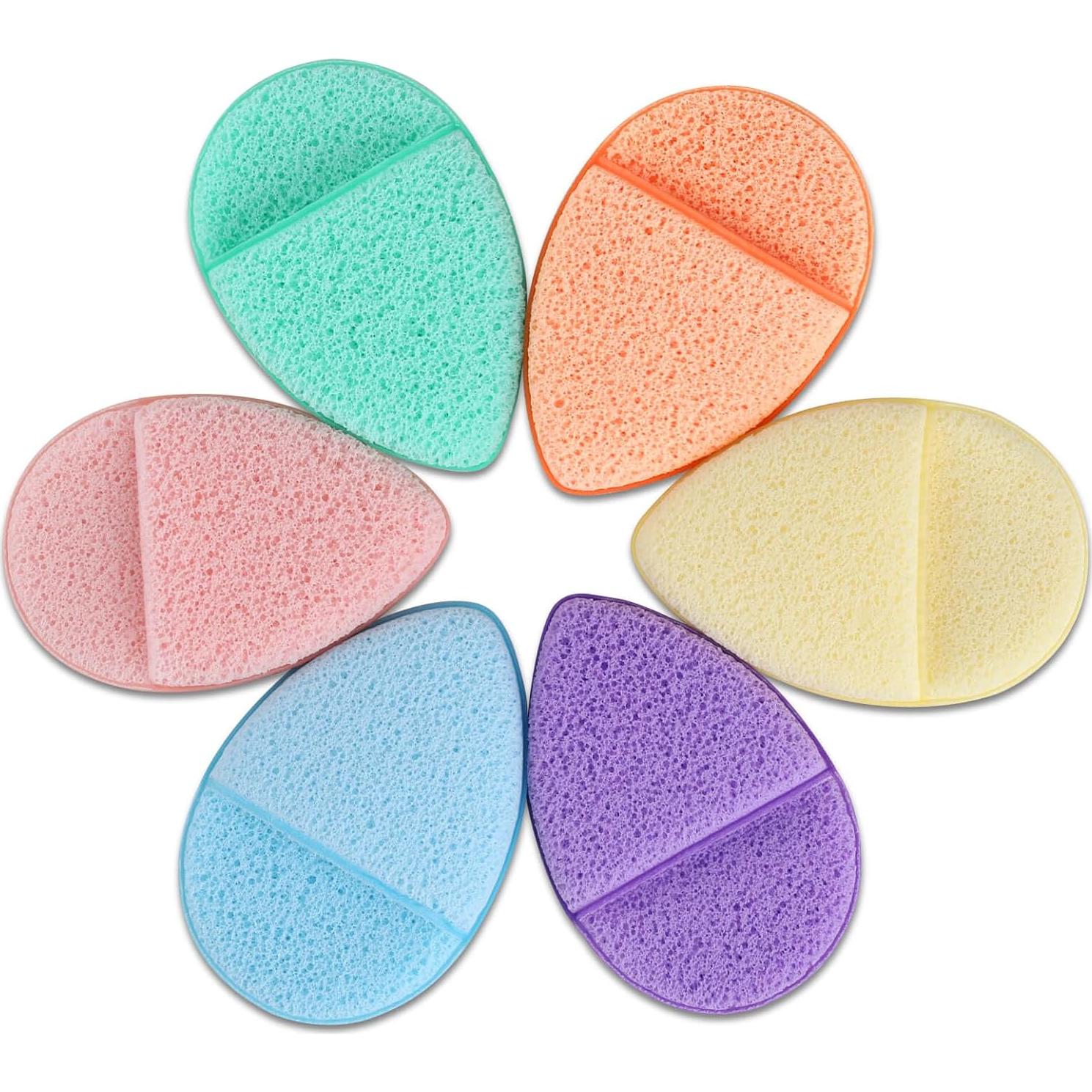 Juego de 6 Esponjas Faciales Linyumuxiang 6.6x10 cm Reutilizables