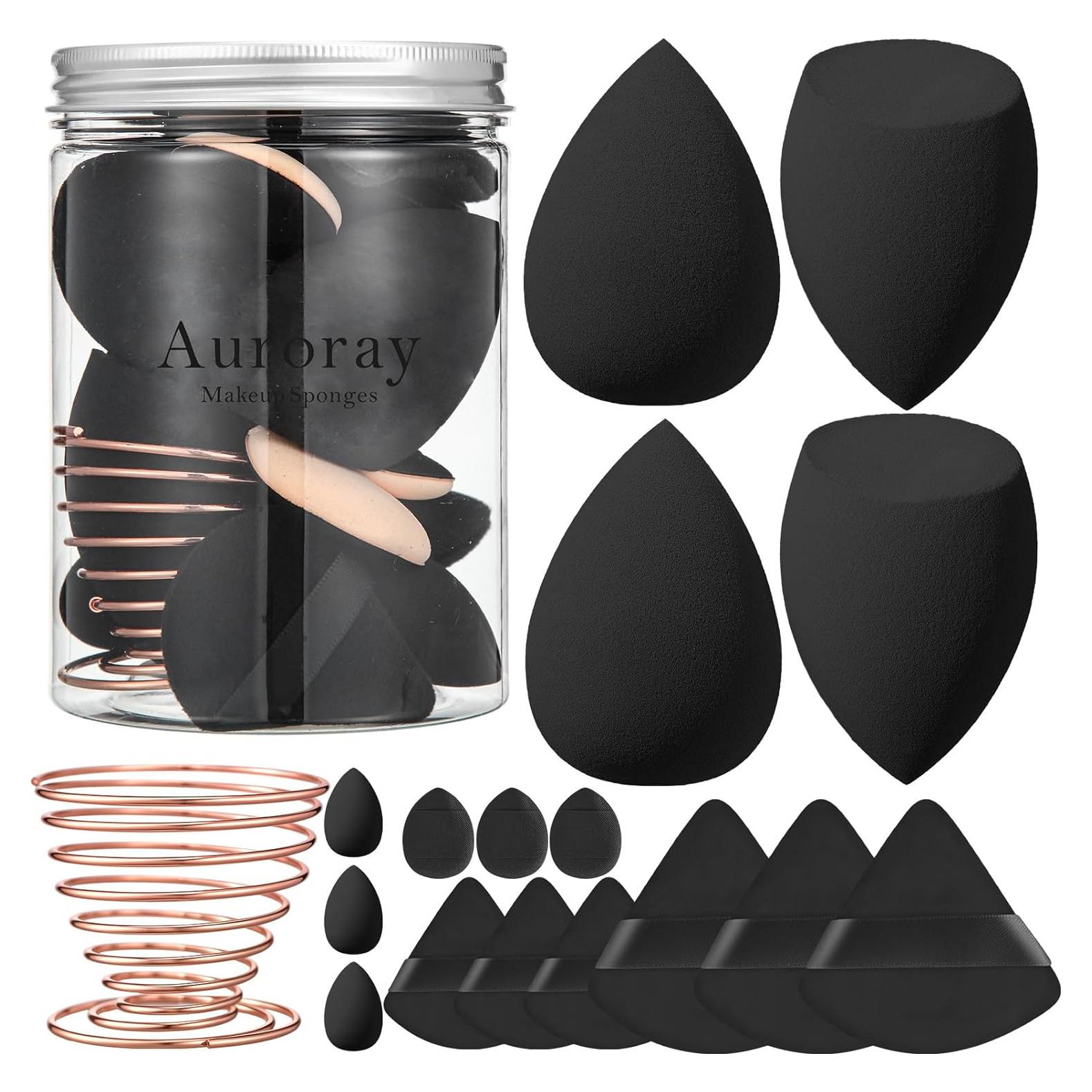 Juego de 17 Esponjas de Maquillaje Auroray - Negro