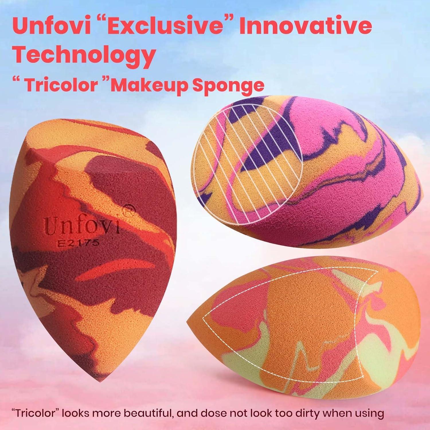 Juego de 7 Esponjas de Maquillaje Unfovi Tricolores