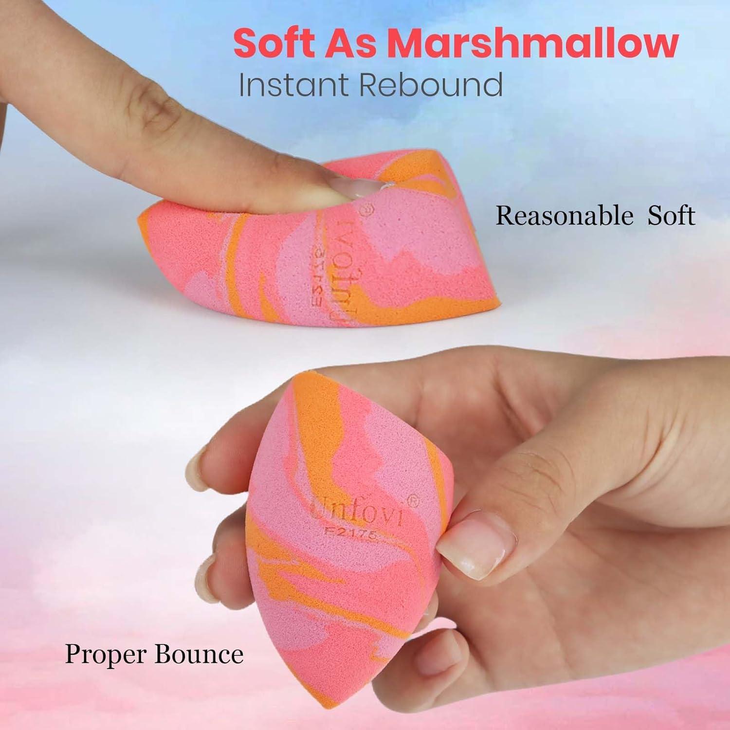 Juego de 7 Esponjas de Maquillaje Unfovi Tricolores