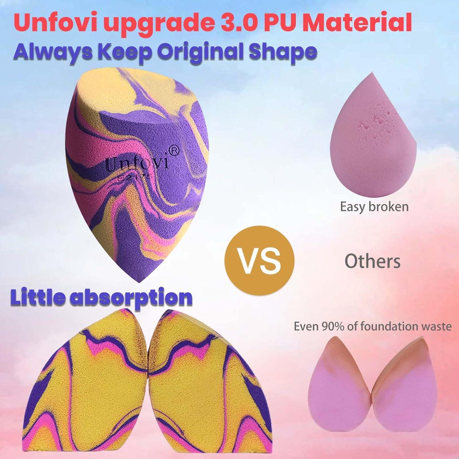 Juego de 7 Esponjas de Maquillaje Unfovi Tricolores