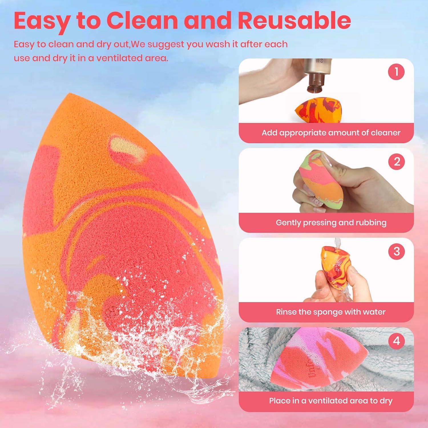 Juego de 7 Esponjas de Maquillaje Unfovi Tricolores