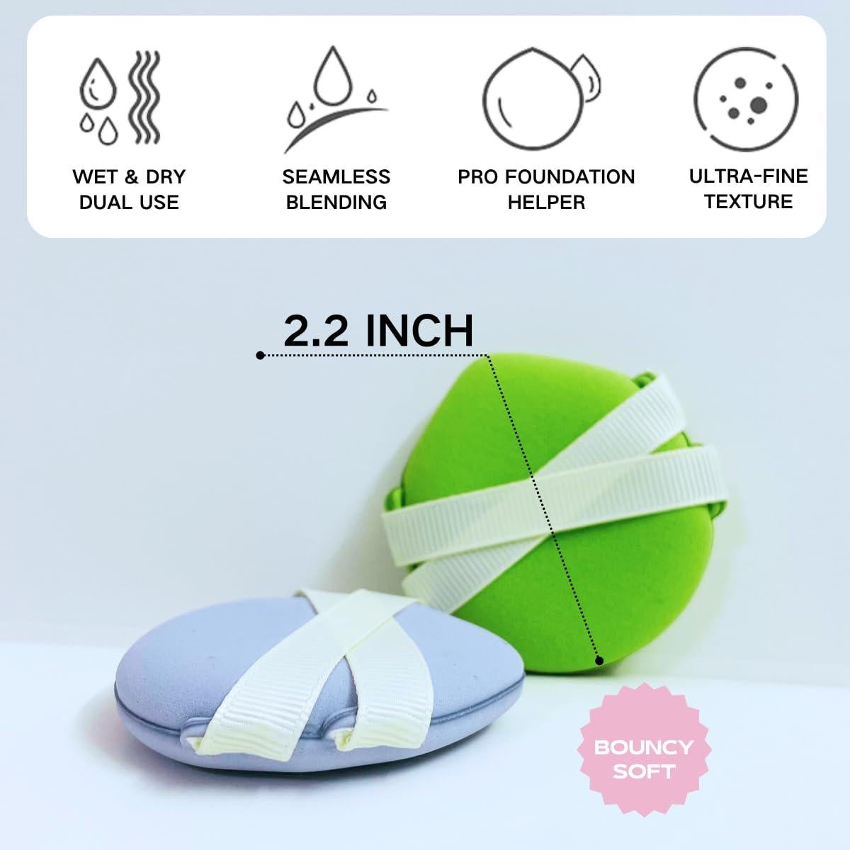 Paquete de 8 Esponjas de Maquillaje QNZLIGHT - Uso Húmedo y Seco