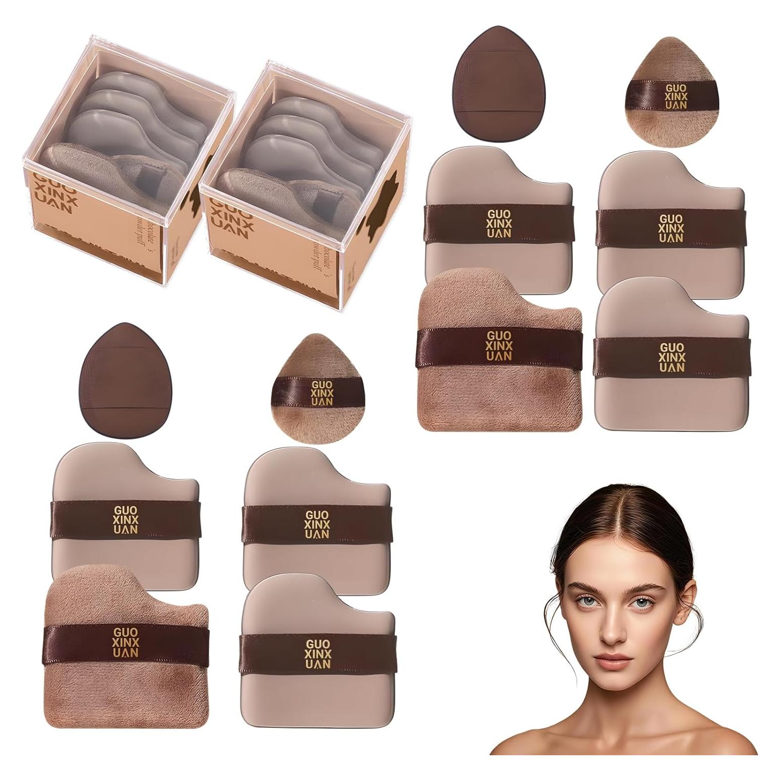 Conjunto de 12 Esponjas de Maquillaje Guoxiaoniu - Chocolate
